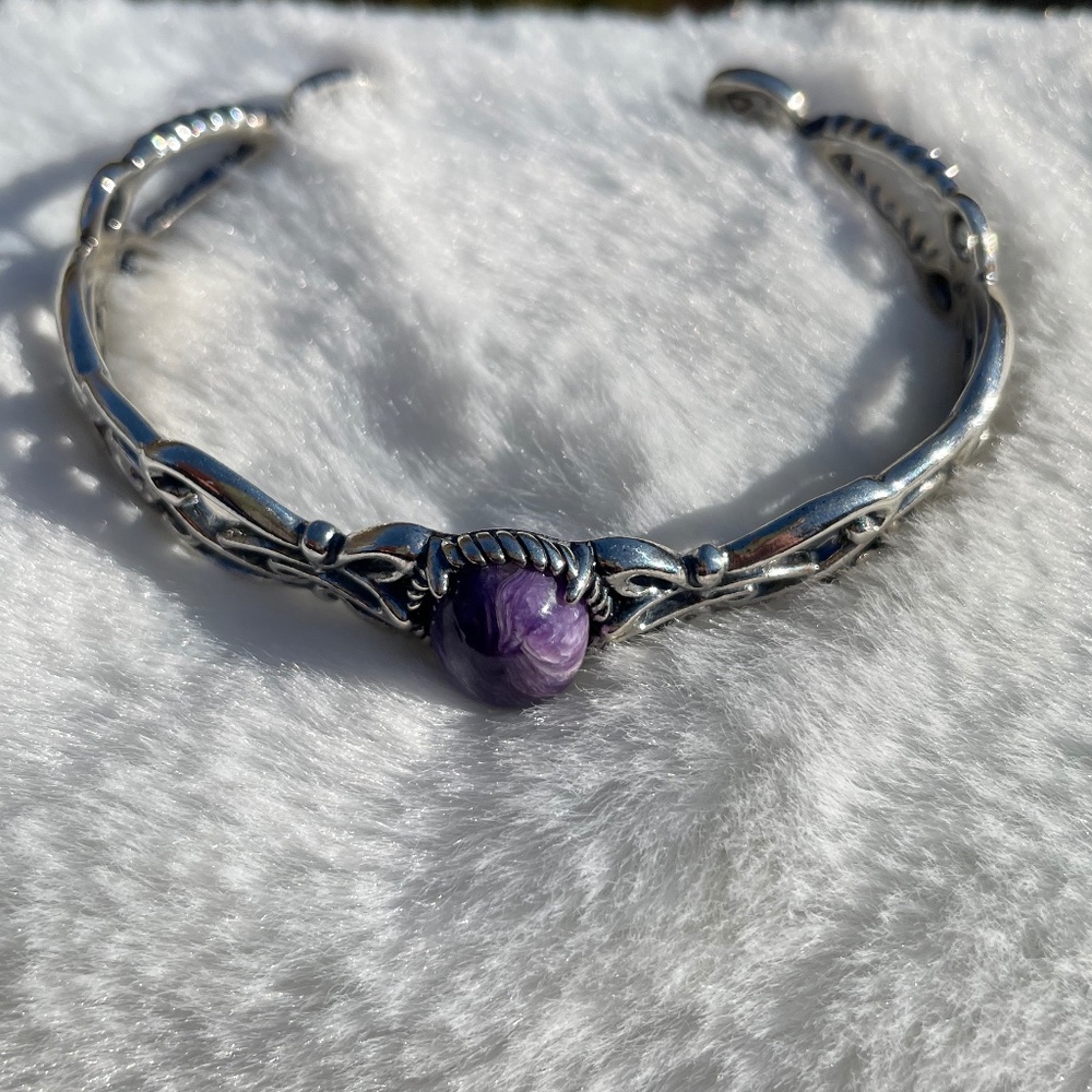 Carolyn Pollack Purple Turquoise Sterling Silver cuff Bracelet NWOT